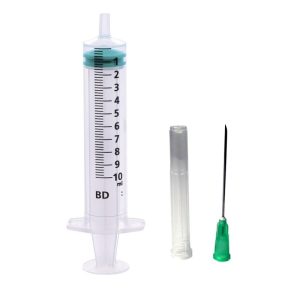 10 x 10ml syringes with 10 x green needles 21g x 2"