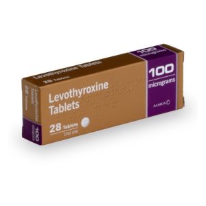 bogof t4 levothyroxine by almus 100mcg x 28 tablets box